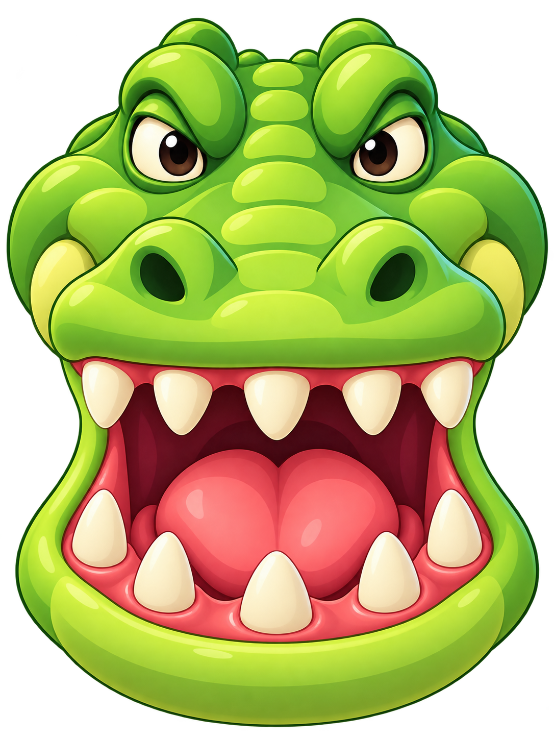 The original crocodile with its big open mouth and ten teeth