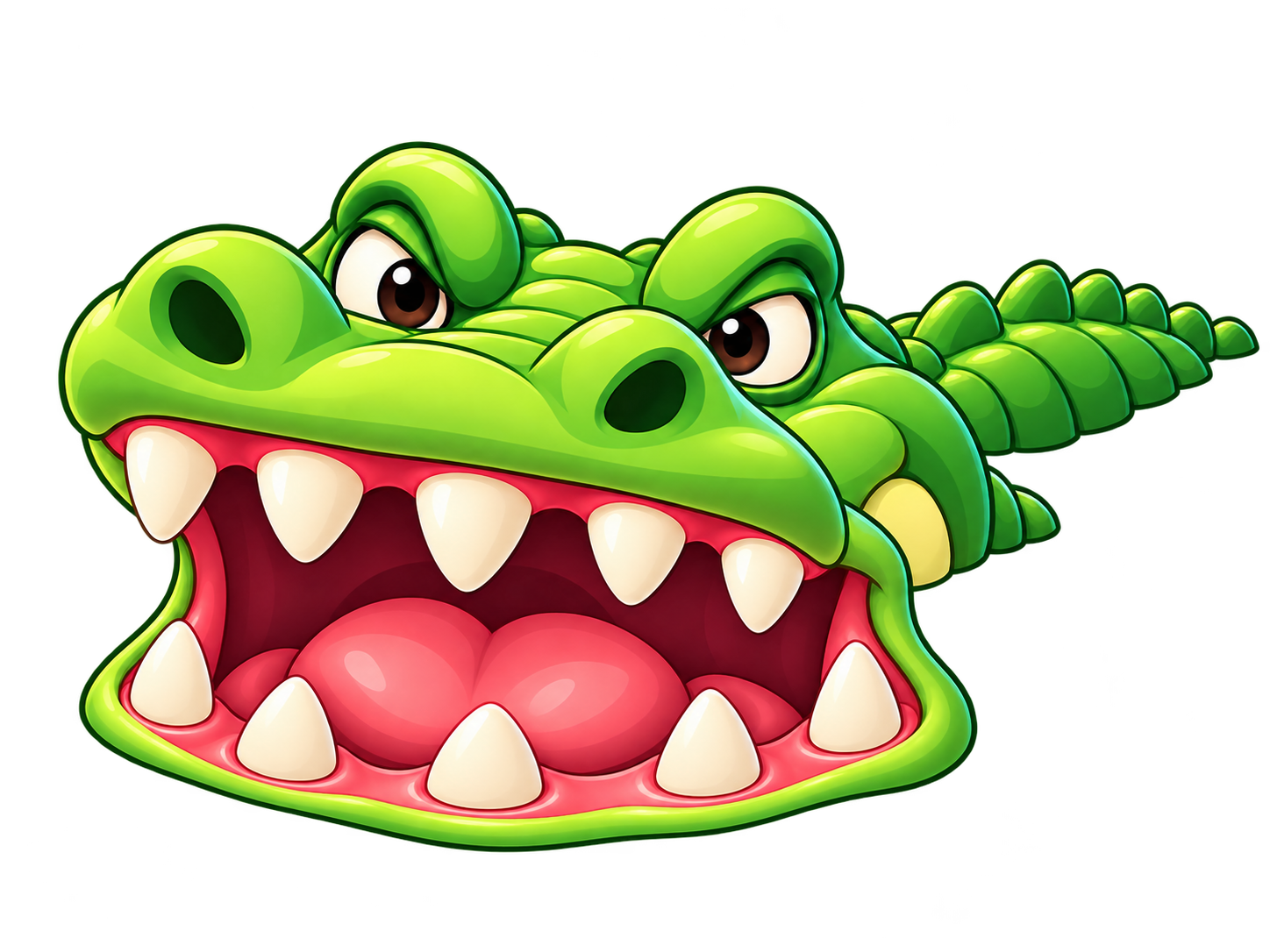 A crocodile floating in a lush, moving lagoon